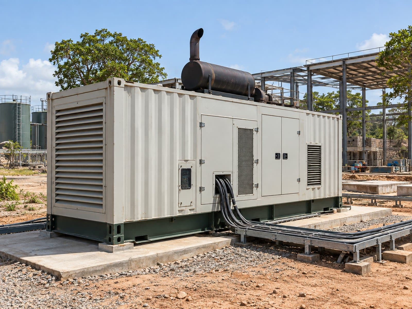 Containerised generator supplying an industrial site in southern Tanzania